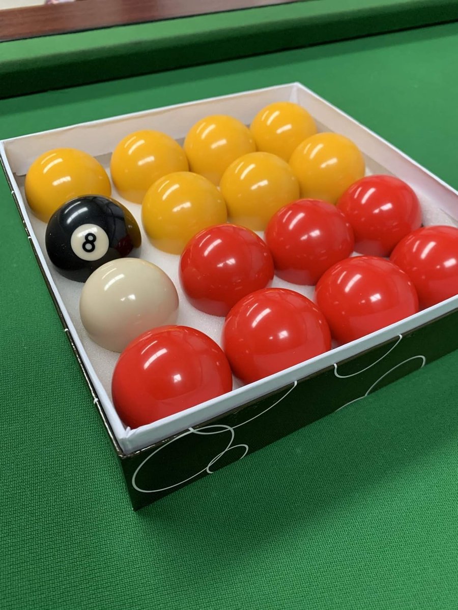 Biljartballen set 2" - 8 rode en gele ballen - inclusief witte cue bal - ideaal voor pooltafels - ShopVlot