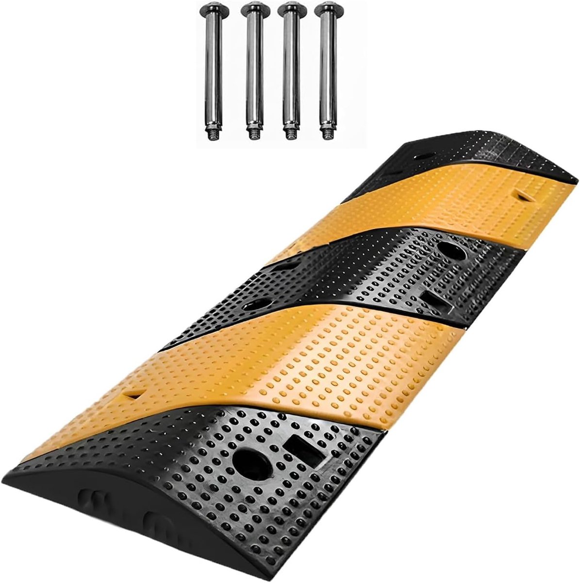 Vloerdrempel 1 m - Rubber drempel - Geel/zwart - Antislip en duurzaam - ShopVlot