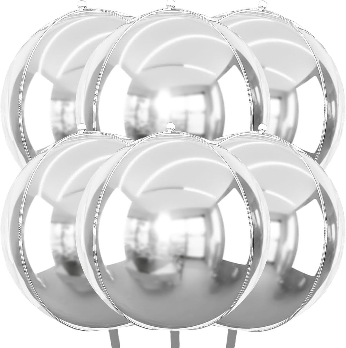 Grote ballonnen 55 cm - 4D folieballonnen - zilver - feestdecoratie voor verjaardagen - ShopVlot