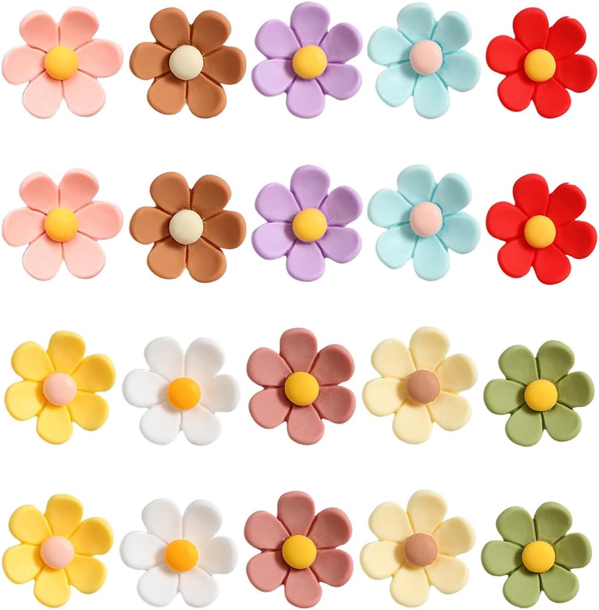 3D-magneten bloemvorm - 20 stuks kleurrijke decoratieve magneten - schattig en vrolijk - ShopVlot