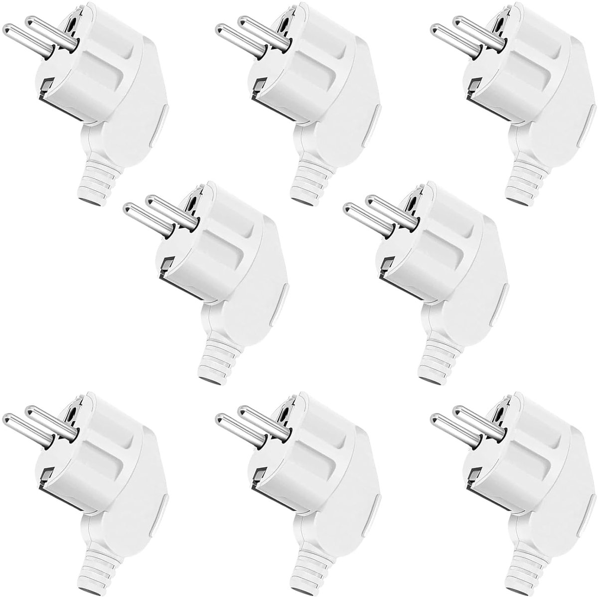 Schuko stekker 250V/16A - hoekig - witte veiligheidssocket - ideaal voor kleine apparaten - ShopVlot