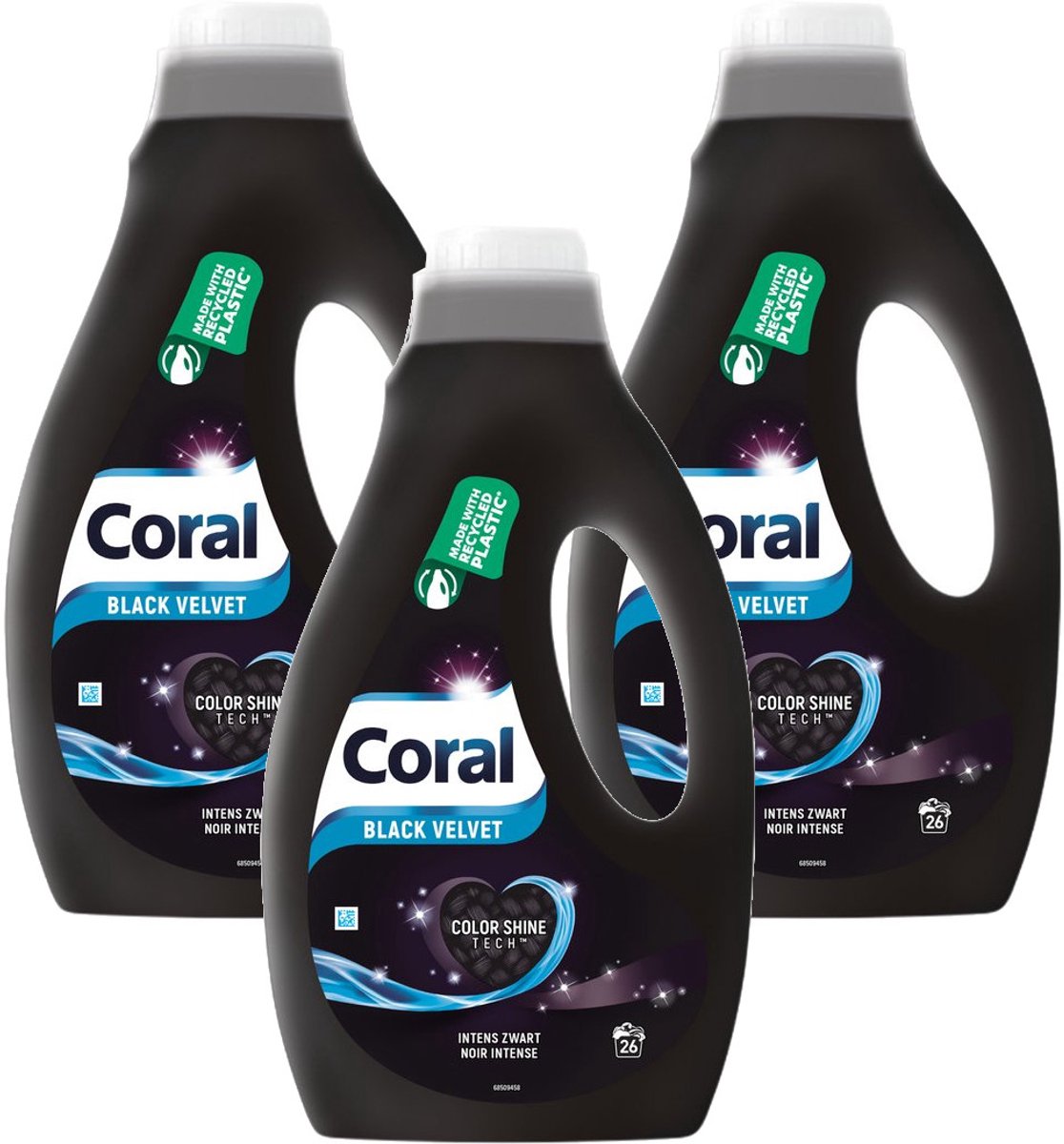 Coral Black Velvet - Multipack - Wasmiddel - 3510ml (3x1170) - 78 (3x26) Wasbeurten