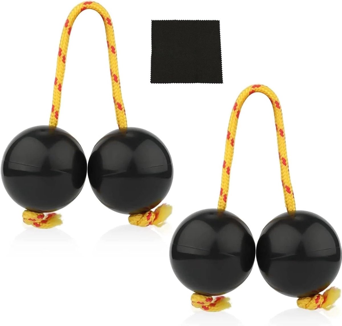 Kashaka Bananula handpercussie - 2 paar ritmische ballen - hoogwaardig ABS materiaal - ideaal voor muzieklessen - ShopVlot