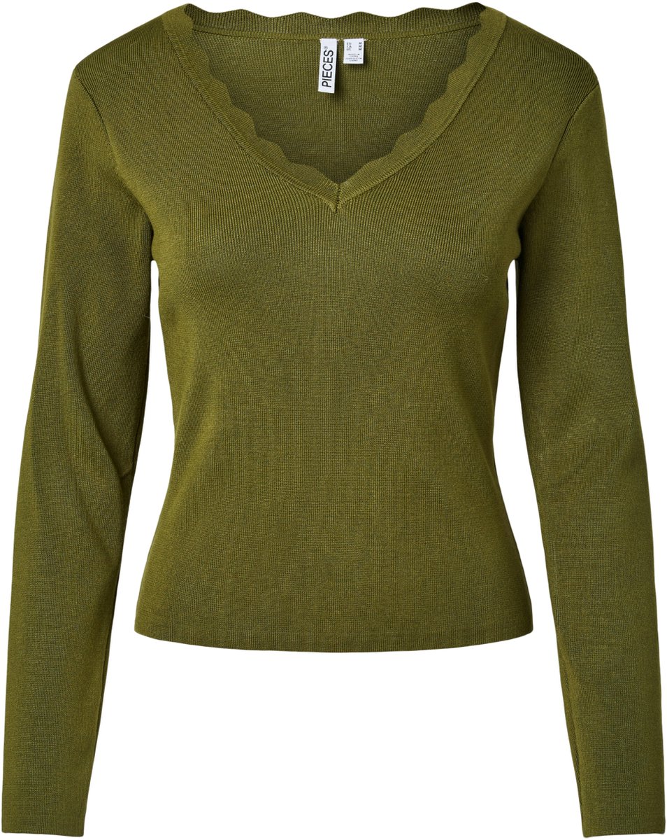 Pieces Trui Pcelia Ls V-neck Knit Fc 17167770 Sphagnum Dames Maat - M