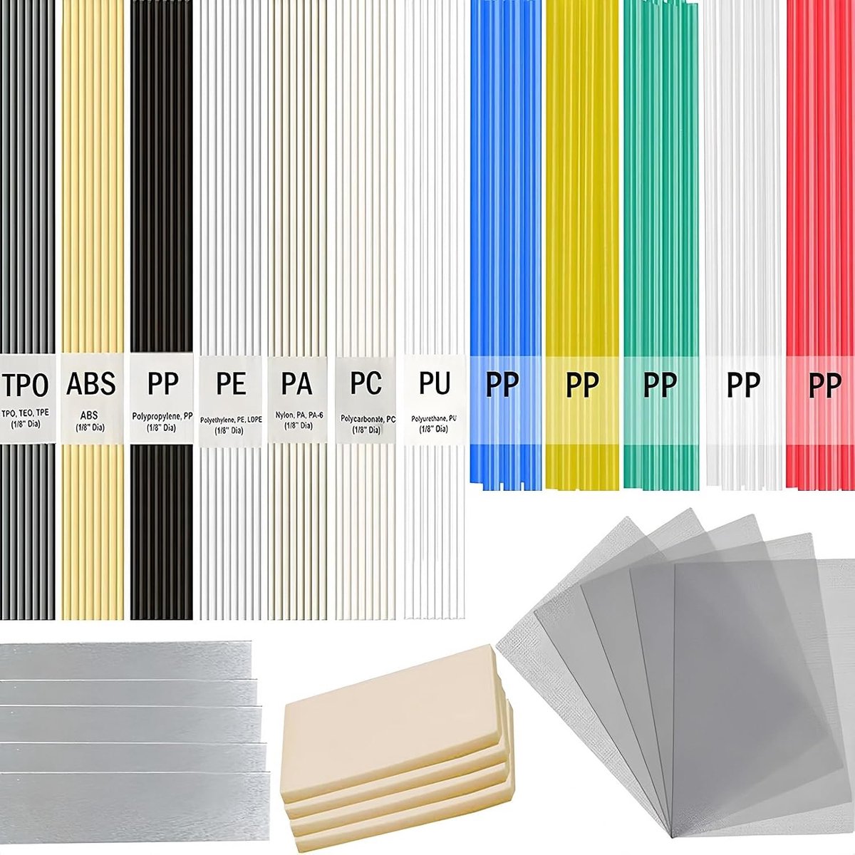 Solderingsstaven voor Lassen - Plastic Lasdraadset - Inclusief RVS Gaas en Aluminium Folie - Voor Diverse Kunststoffen - ShopVlot