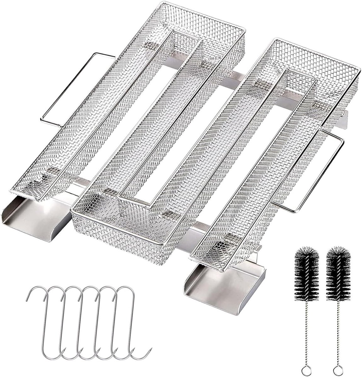 Cold smoke generator met handvat - staal zonder rooster - efficiënt roken - tot 20 uur koud roken - ShopVlot