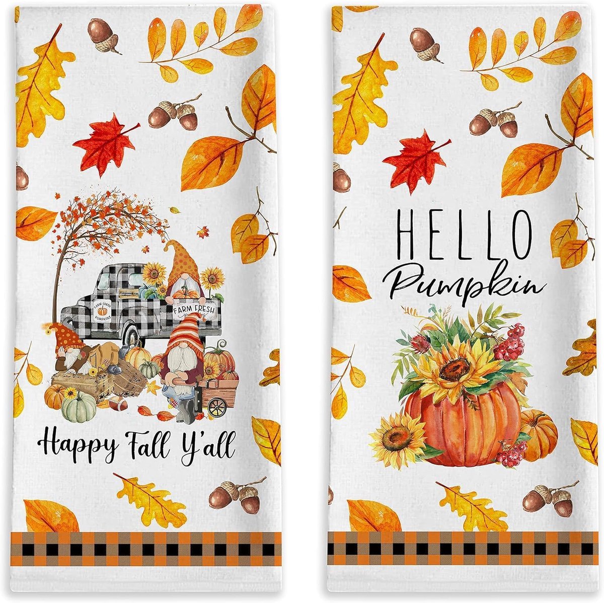 Keukendoeken pompoen 43x66cm - microfiber - herbruikbaar - ideaal voor nazomerfeesten - ShopVlot