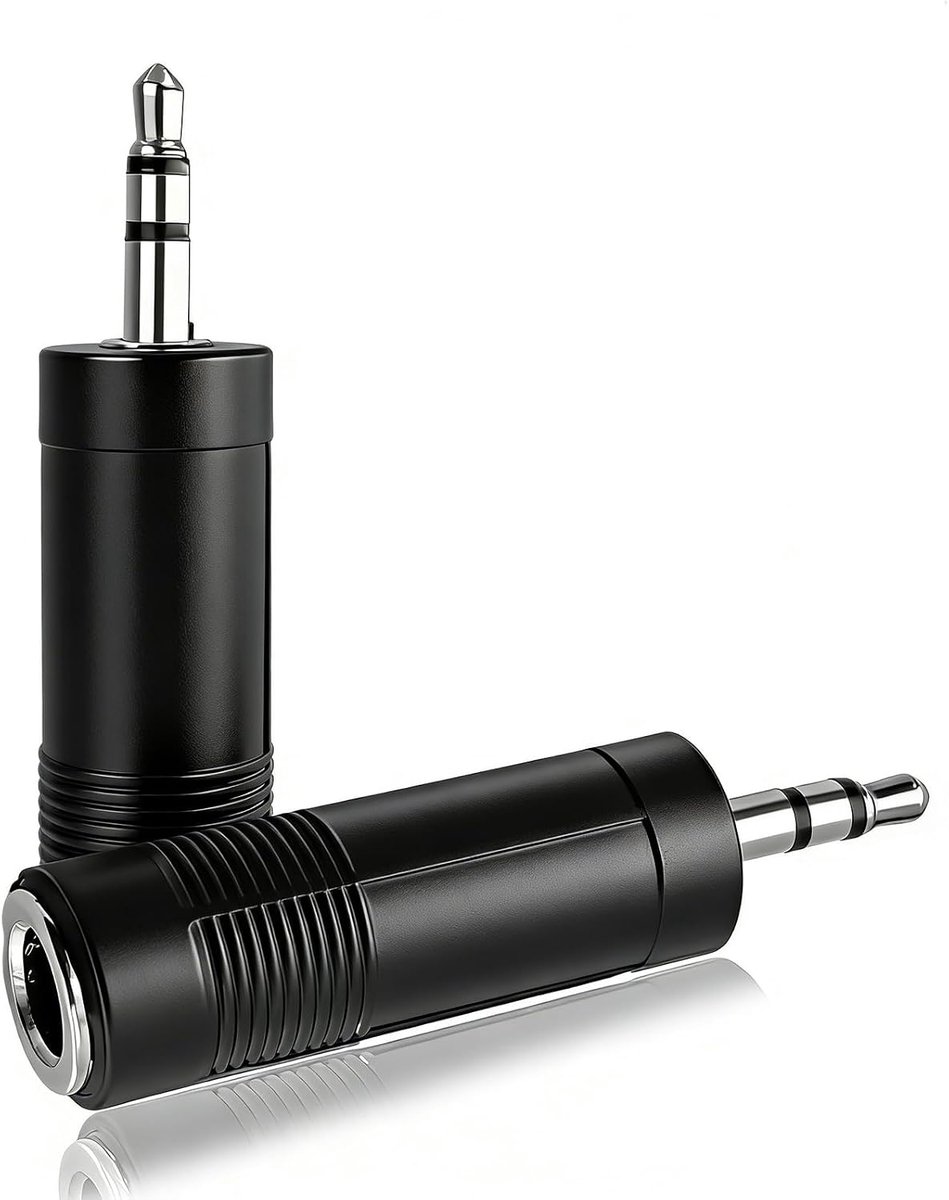 Audio adapter 6.35mm naar 3.5mm - set van 2 - goud connector - perfecte verbinding voor muzikanten - ShopVlot