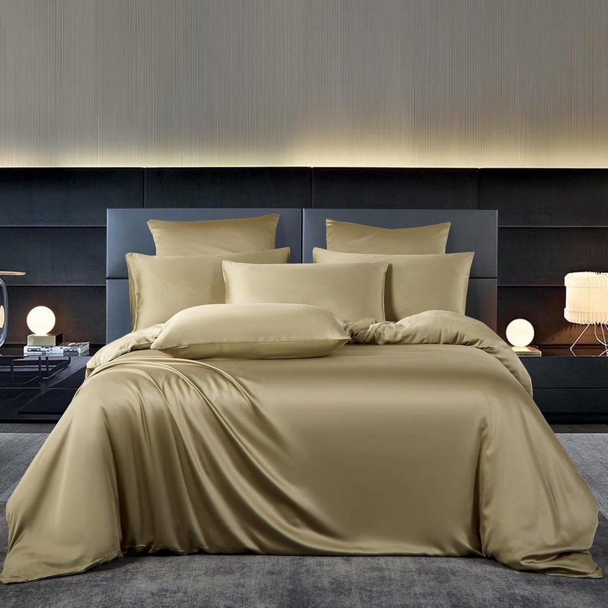 Dekbedovertrek 135 x 200 cm - Beige 50% bamboe lyocell - Zacht en ademend - Perfect voor een luxe slaapervaring - ShopVlot
