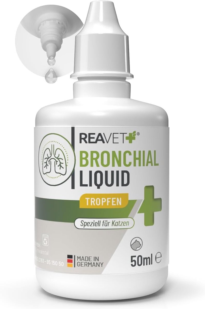Bronchial Liquid druppels 50 ml - vloeistof voor katten - ondersteuning luchtwegen - vrijere ademhaling - ShopVlot