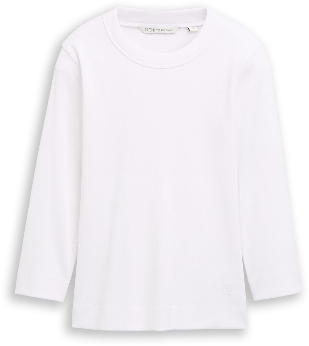 Tom Tailor Denim - Slim fit shirt met lange mouwen en geribde structuur - Maat L - White