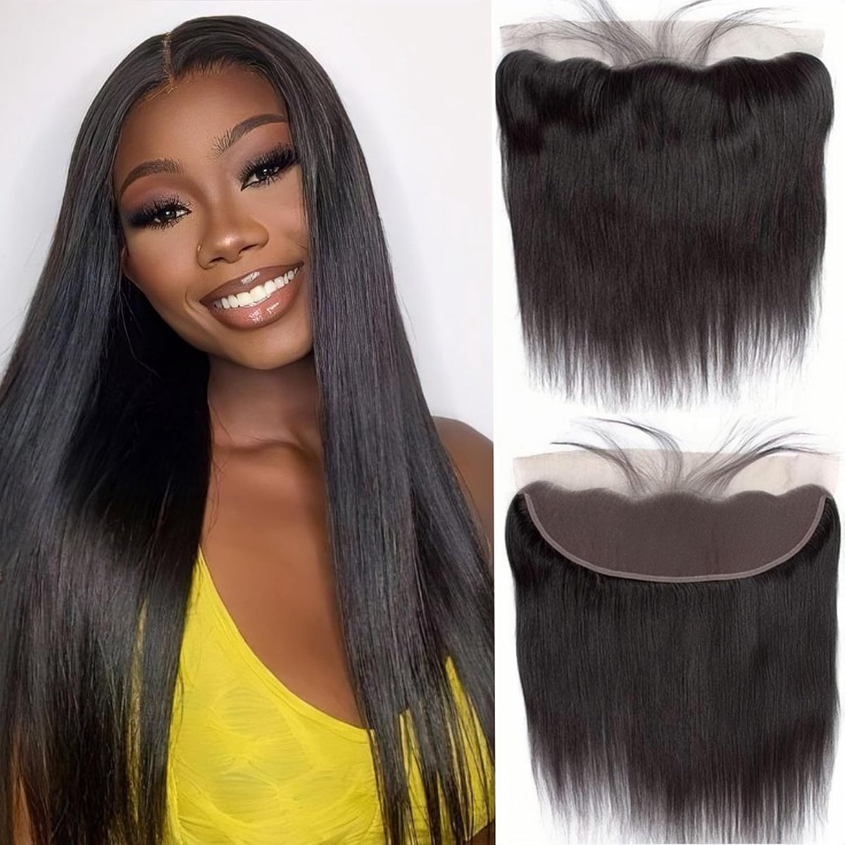 Haarextensions 13 x 4 Lace Front - Ongemengd Braziliaans Haar - 100% Echte Menselijke Haar - Lichtgewicht en Ademend - ShopVlot