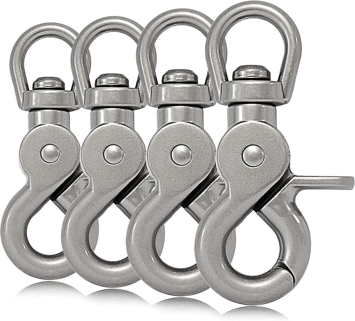 Scissor carabiner 61 mm - legerstaal - draaikop - ideaal voor hondentuigen - ShopVlot