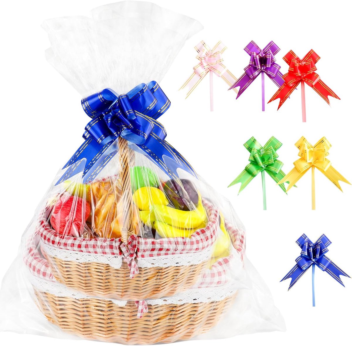Cadeaufolie 6 stuks extra groot - transparante cellofaanzakjes 60 x 72 cm - met trekstrikken - ideaal voor bloemen - ShopVlot
