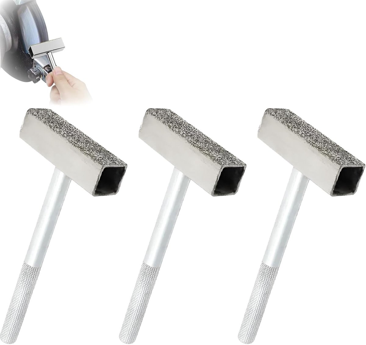 SnelShoppen - Set van 3 Slijpschijven, Slijpkop Voorbereider, Handgevoel, Antislip, 45 mm Slijphoofd, Geschikt Voor Vlakke Steen, Slijpstenen, Diamant