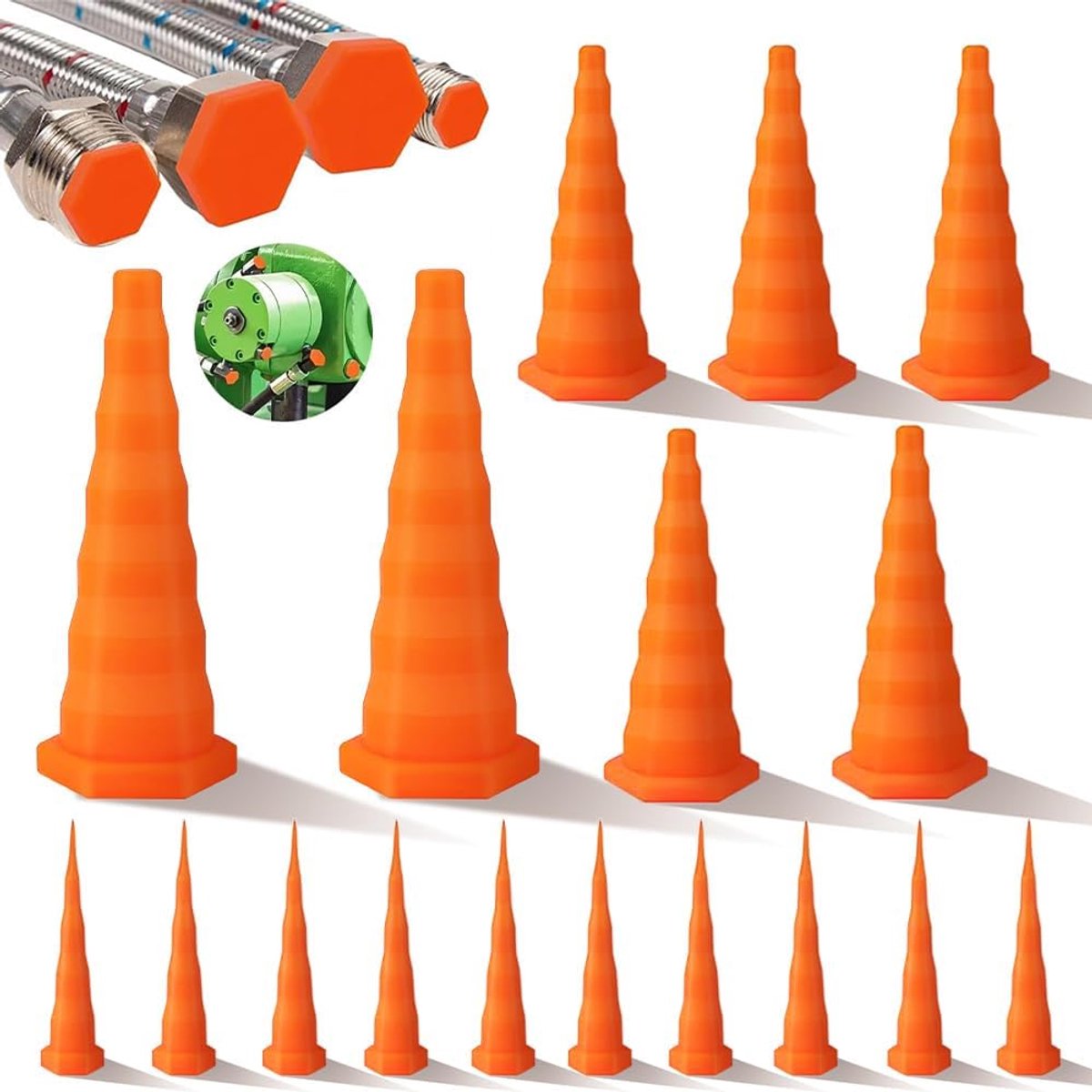 Hydraulische stopper set - 17 stuks - rubber - voor diverse leidingdiameters - ShopVlot