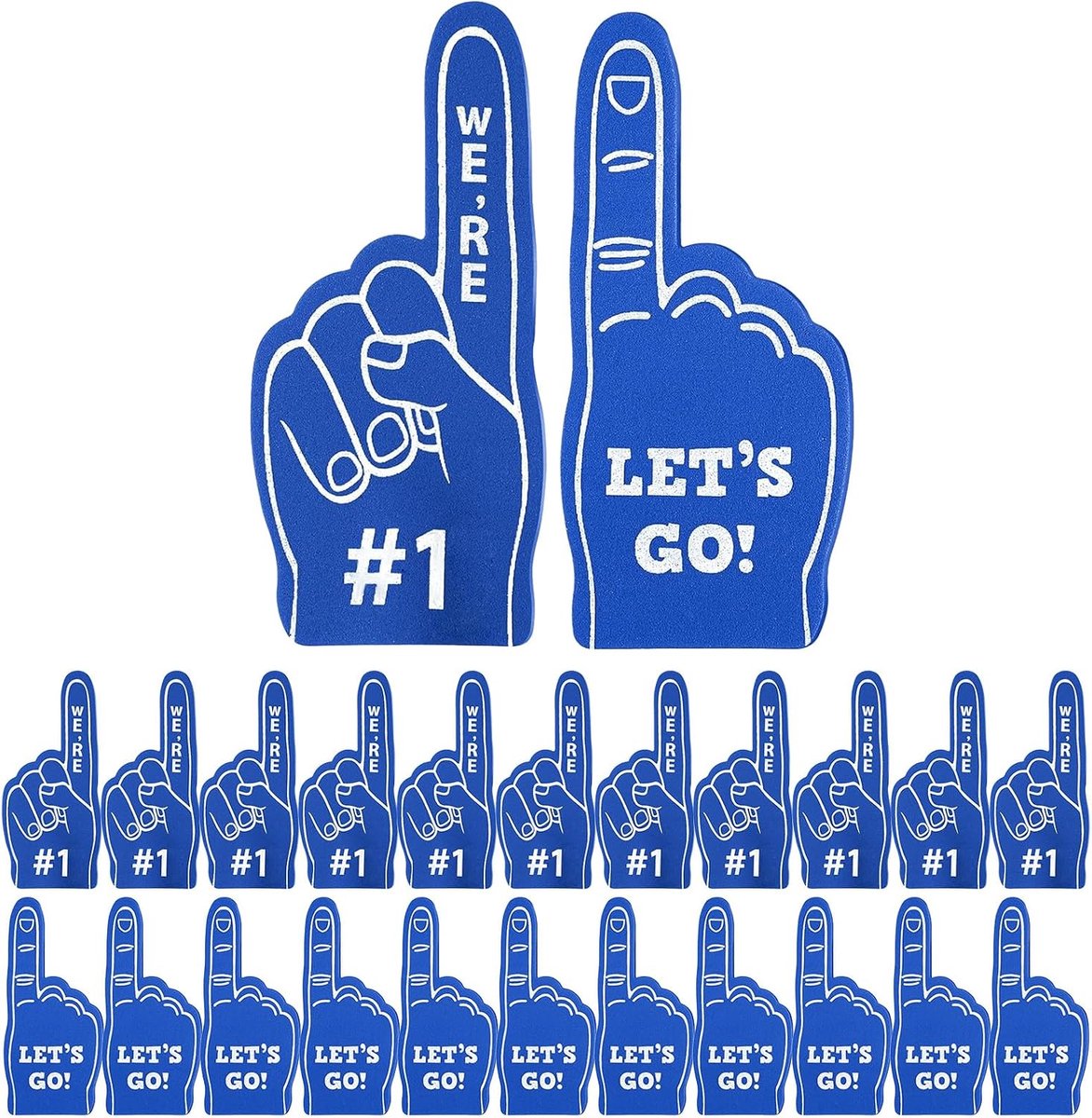 Foam vinger 24 stuks - mini schuimvingers - 'We zijn #1' design - perfect voor sportevenementen - ShopVlot