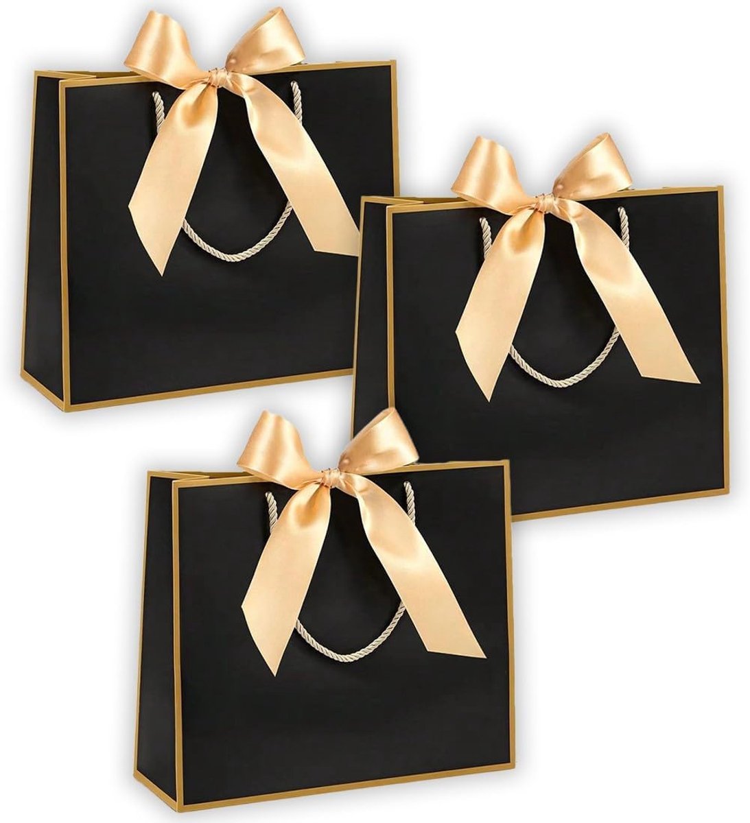 Papieren geschenkzakjes 28 x 20 x 10 cm - groot formaat - met handvat - ideaal voor verjaardagsgeschenken - ShopVlot