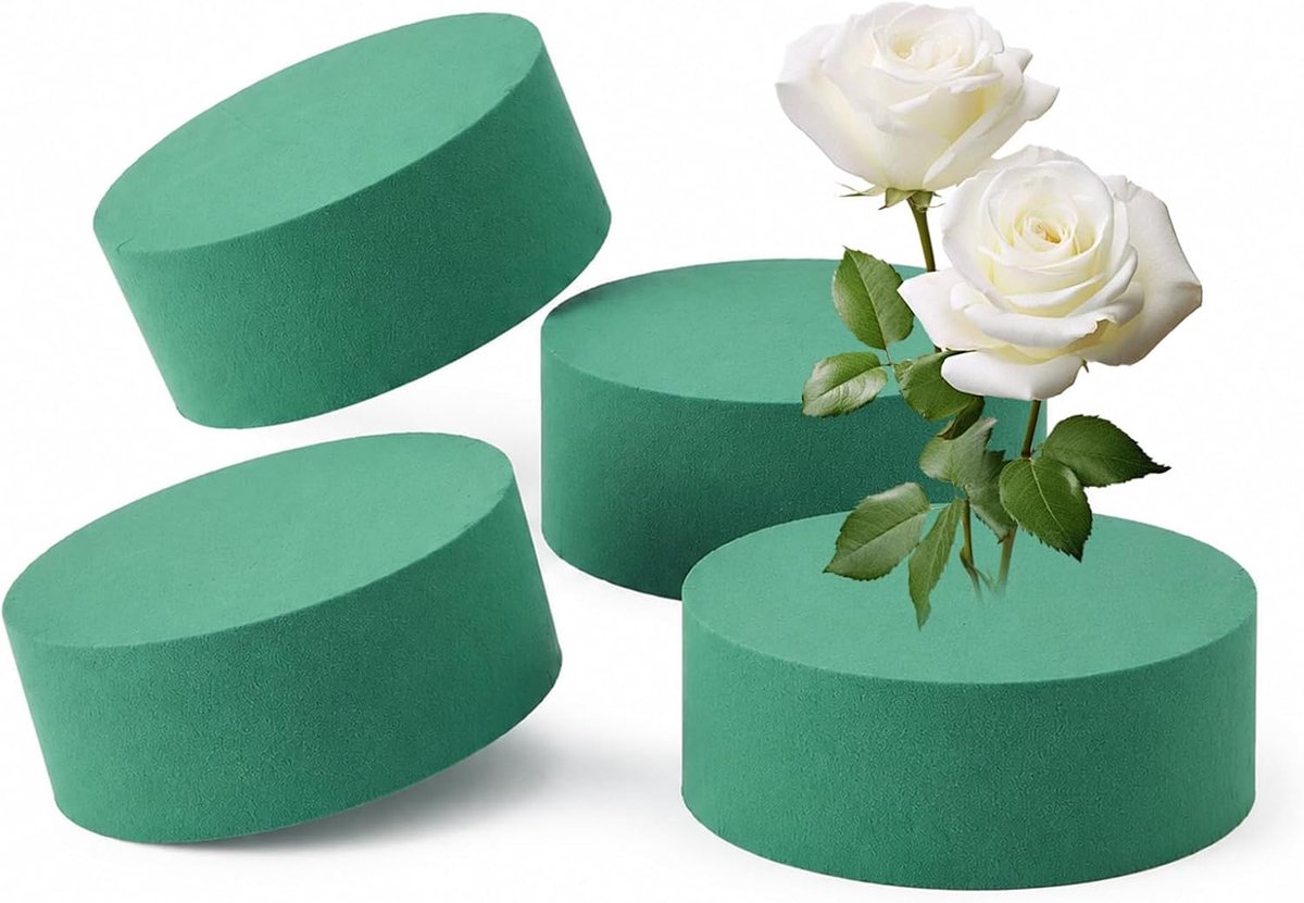 Bloemschuim rond 20 x 4 cm - Natschuim voor verse bloemen - Perfecte wateropslag - Ideaal voor bloemstukken - ShopVlot