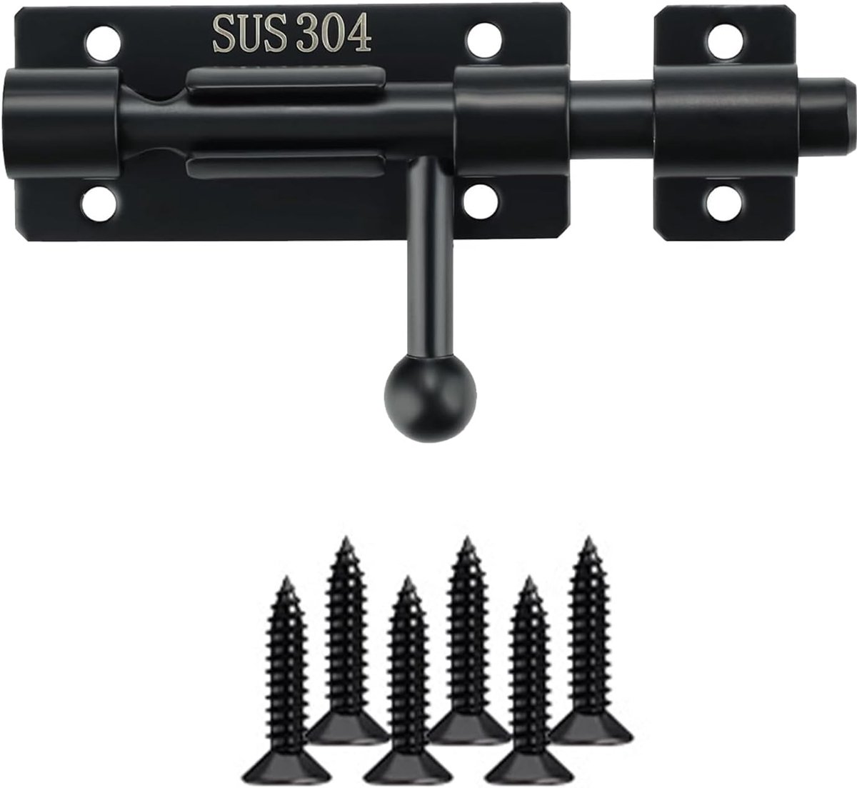 Schuifgrendel 106 mm - SUS304 roestvrij staal - robuust deurveiligheidsslot - ideaal voor tuinpoort - ShopVlot