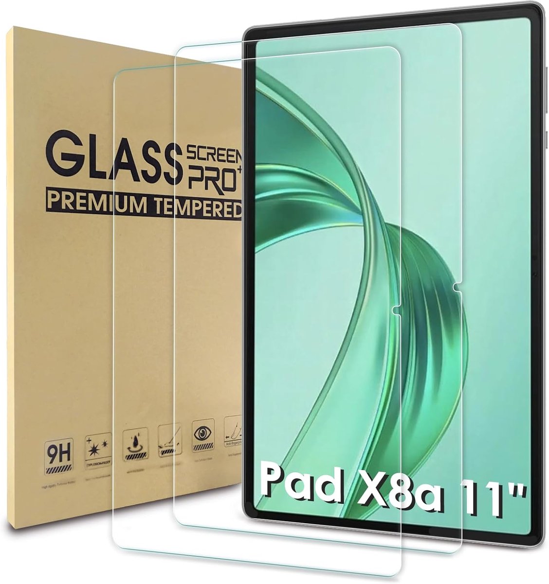 Beschermfolie Honor Pad X8a 11 inch - 2.5D gehard glas - Anti-kras - Bubble free, 2 stuks - ShopVlot