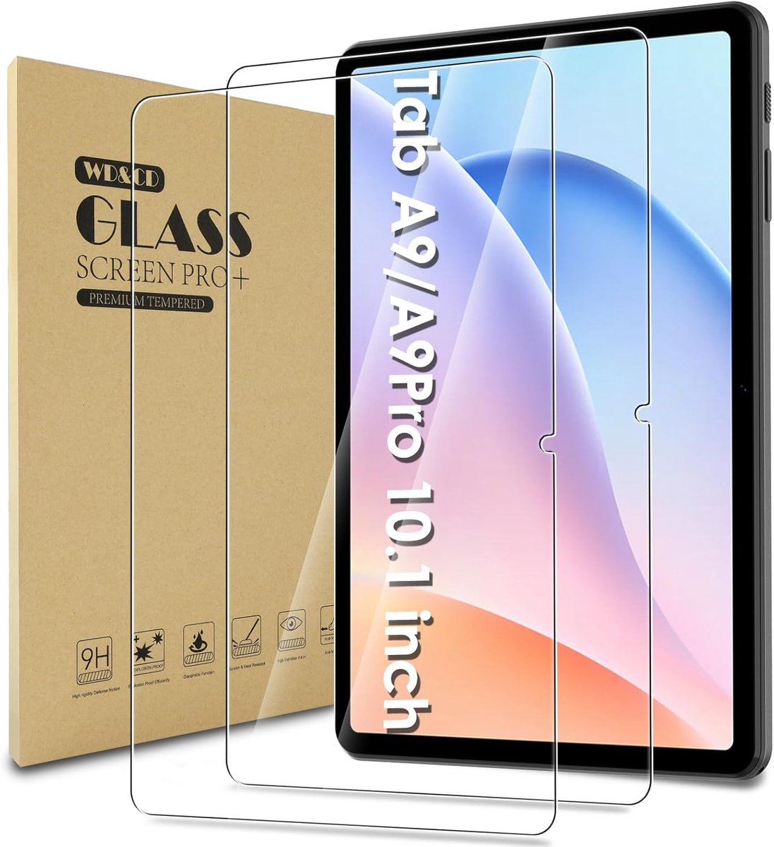SnelShoppen - Screen Protector Films voor Doogee Tab A9 en A9 Pro 10.1 Inch - Tempered Glass, 9H Hardheid, Krasbestendig, Hoog Resolutie, Perfecte Pas