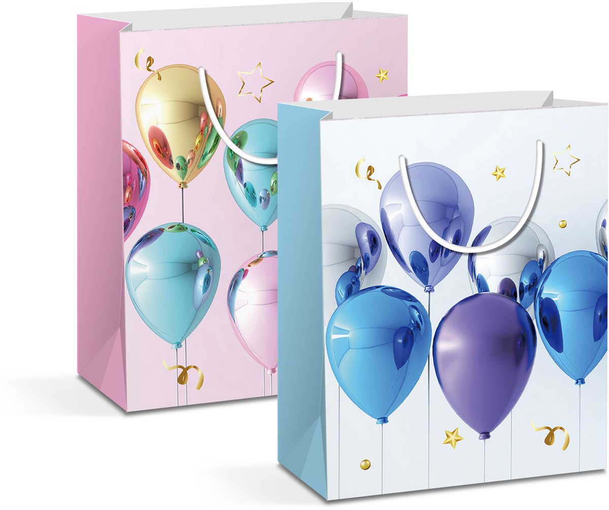 Cadeautas - papier - 265 x 127 x 330 mm - 2 soorten / verpakking 12 Stuks [58291]