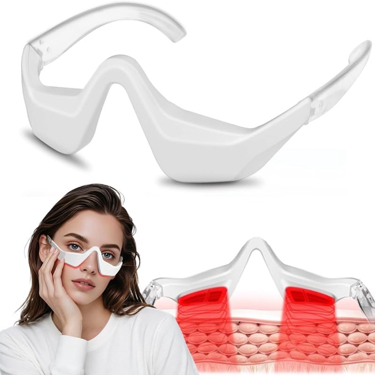 Oogtherapie Bril met Rood Licht - 3 Stuks EMS Microstroom - Verlichting van Oogvermoeidheid - ShopVlot