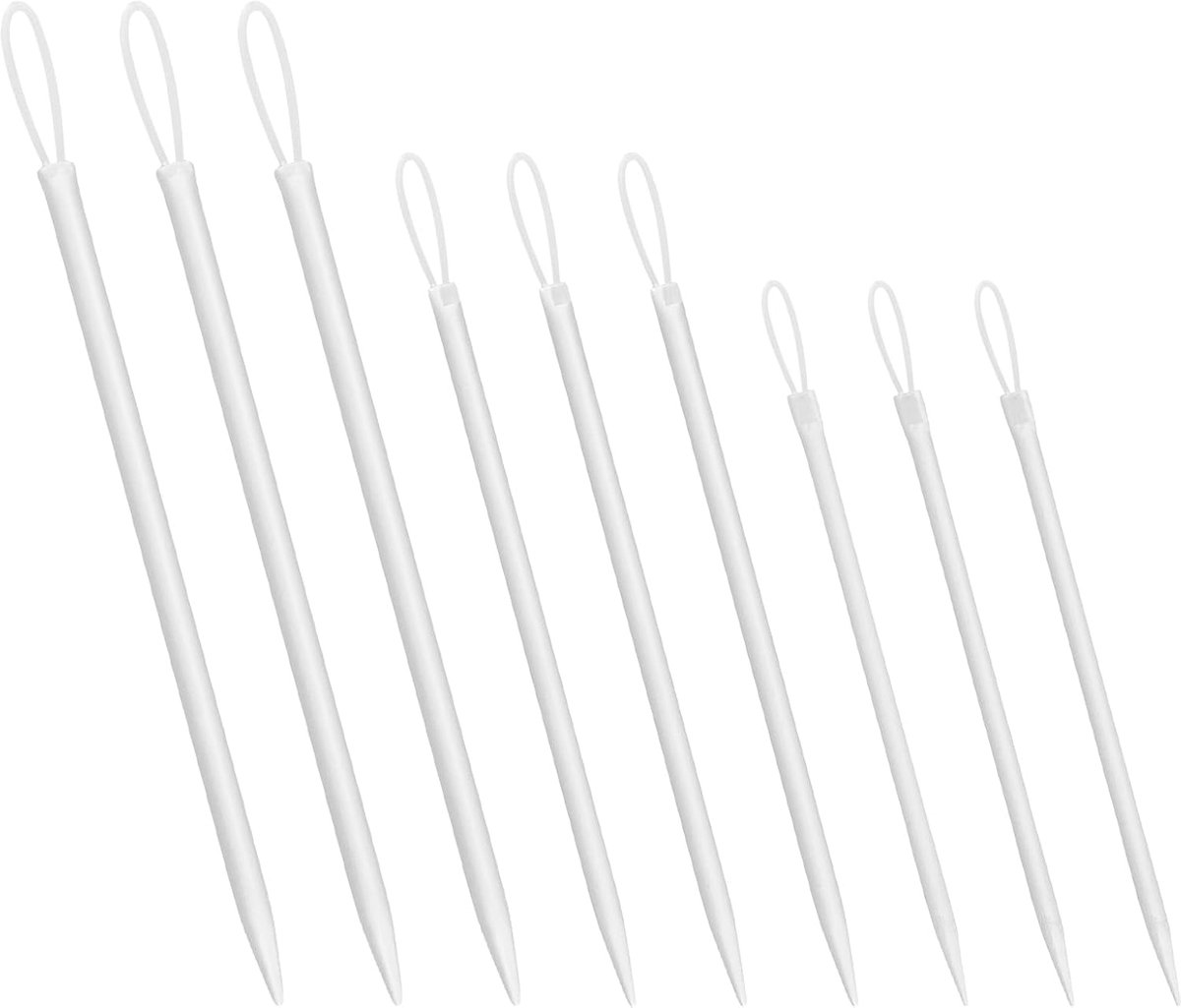 9 stuks professionele naalden in 3 maten, grote handspelden, lange bekledingsnaalden, aluminium naalden met groot oogje, nylondraad, garenrijger voor wol
