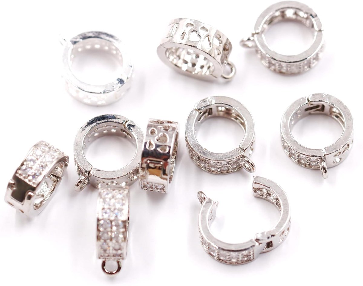 Kwaliteit Sieraden Accessoires Bail voor Sieraden Ketting Armband Fabricage 10 * 4mm white gold