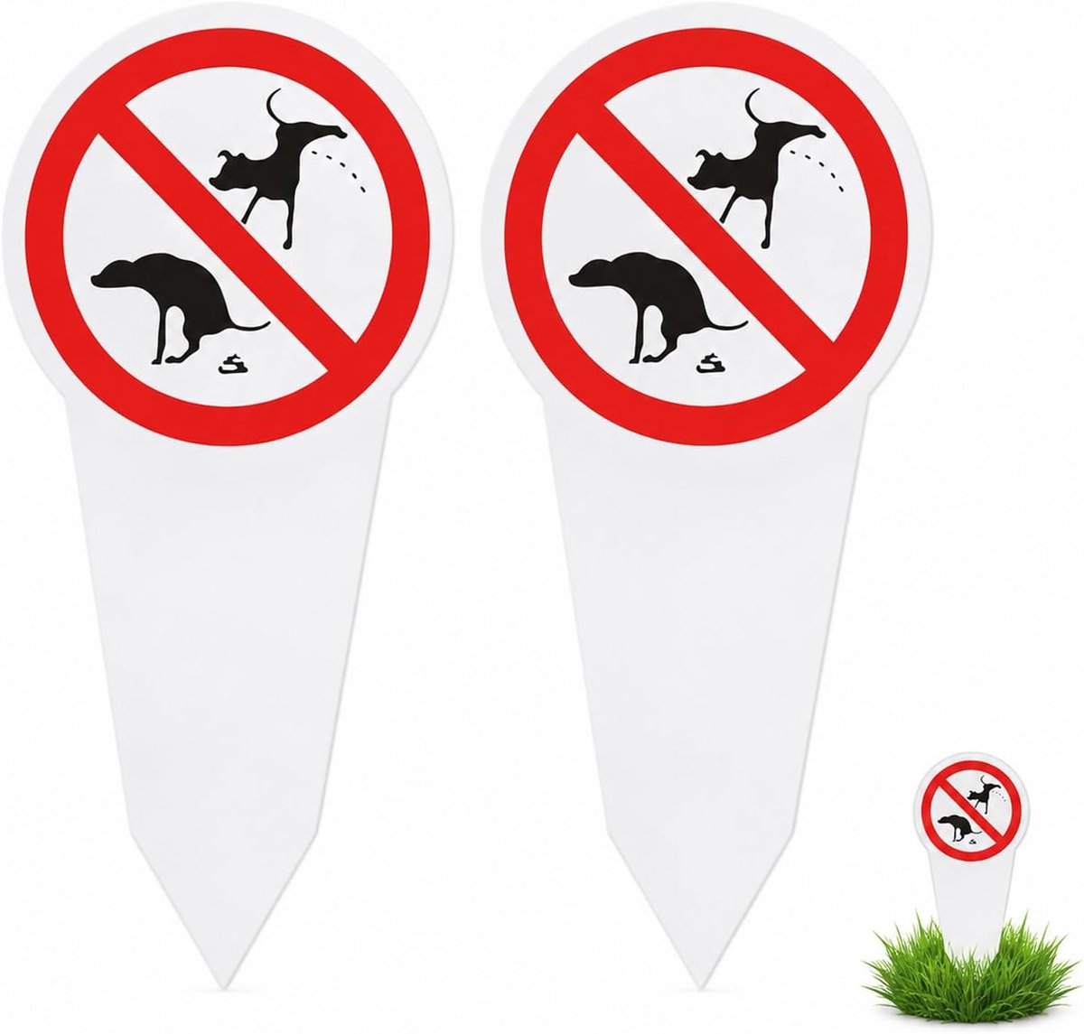 set geen hondentoilet bord, dubbelzijdig bedrukte borden, bord geen hondentoilet, hondenverbodsbord, bord honden pokken verboden, geen hondentoilet, maat 30 x 15 cm, pvc-materiaal