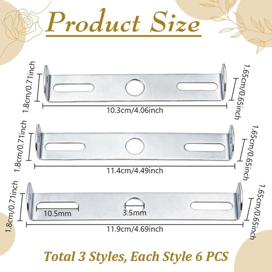 18 Stks Lichtarmatuur Montagebeugel 4.1-4.7 Inch Universele Lamp Crossbar Hardware Set Plafond Licht Plaat Wandmontagebeugel voor Kroonluchter Buitenverlichting — afbeelding 2
