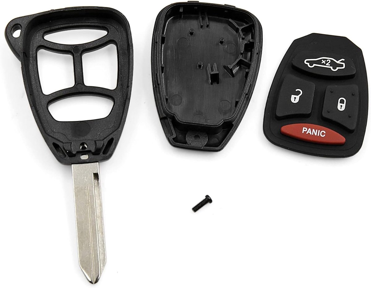 Sourcing kaart 4 Knoppen Rubber Pad Ongesneden Sleutel Afstandsbediening Clicker Fob Case Shell