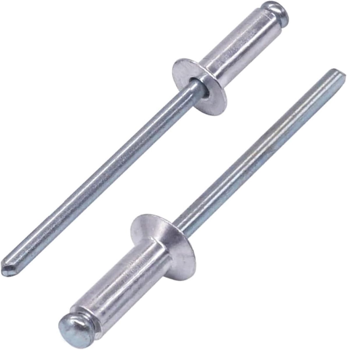 100 Stuks Verzonken Blindklinknagels, 5,0mm Popnagels Met Koepelkop, Aluminium Kap Ijzeren Kern Zilveren Klinknagels for Doe Het Zelf, Bouwen, Metaal, Hout(5.0X16mm)