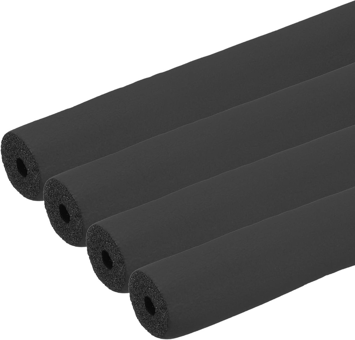 6 mm (1/4 inch) ID x 3,5 cm x 0,9 cm buis isolatie schuimbuis, 4 stuks buisafdekking wrap roll bar buizen voor handvat grip HVAC-airconditionereenheden, zwart