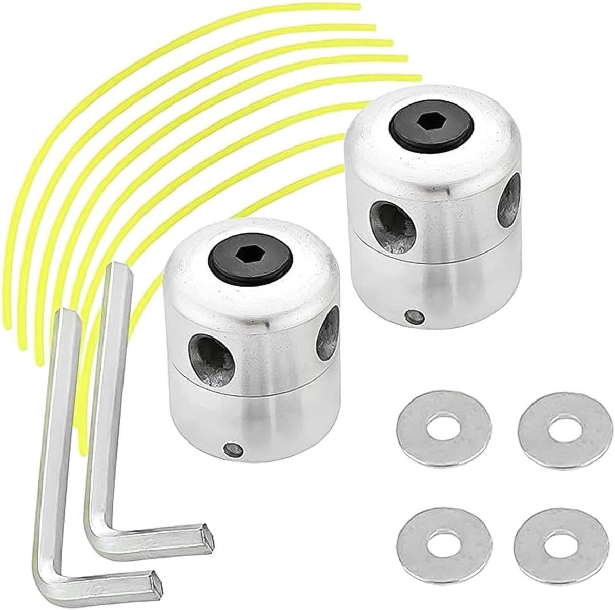 2-pack aluminium bosmaaierkoppen - Universele reserveonderdelen voor grasmaaiers (zilver)