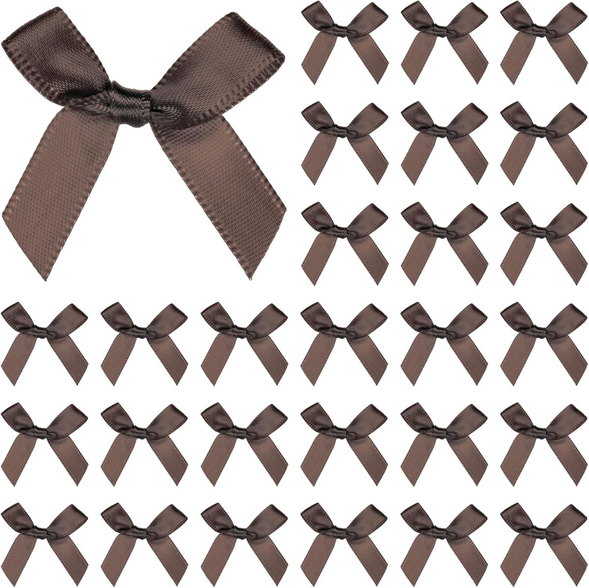 METERXITY 50-pack mini ambachtelijke lint strik 4,6 x 4,6 cm geruite stof satijnen lint strikken boetiek voor ambachtelijke doe-het-zelf/traktatiezakken/haarstrik