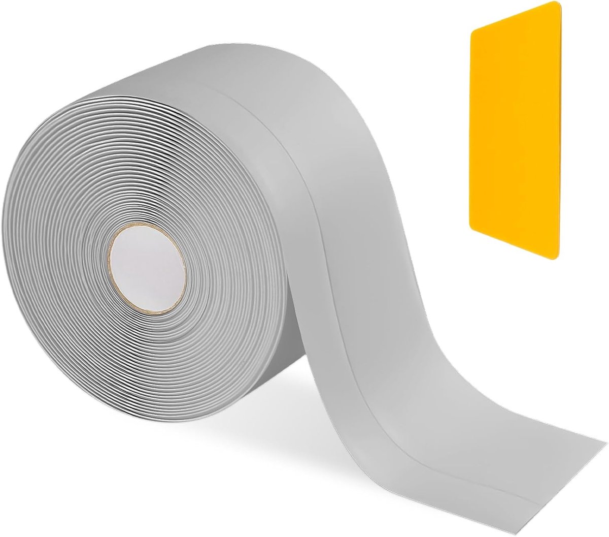 Plint, zelfklevend, 50 x 20 mm, pvc-plinten, zelfklevend, met schraper, plint zelfklevend voor keuken, badkamer, woonkamer, kantoor (10 meter, grijs)