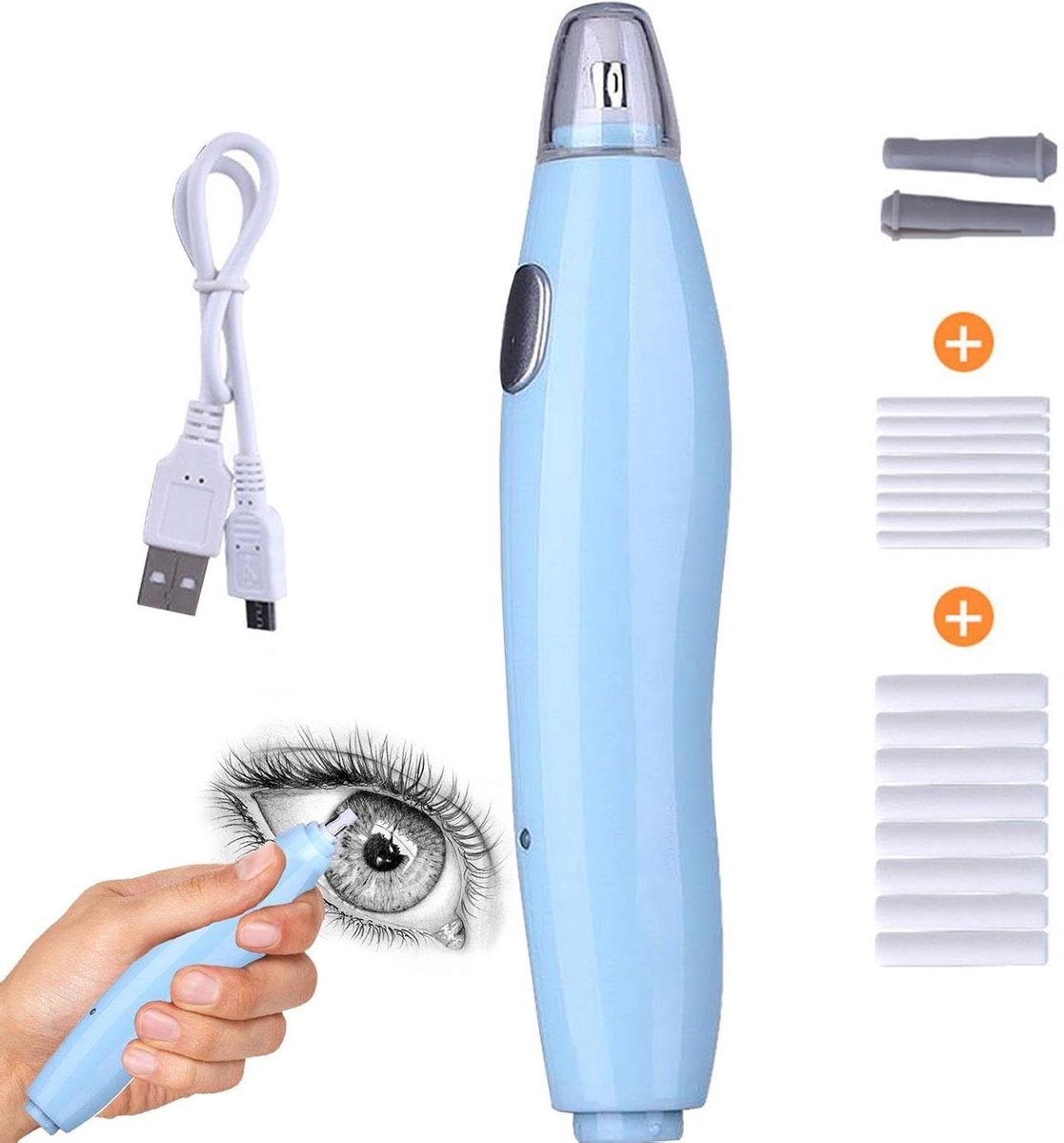 Elektrische Gum - Tekengum Automatisch - Schetsen en Tekenen - Oplaadbaar via USB - 14 cm - Blauw
