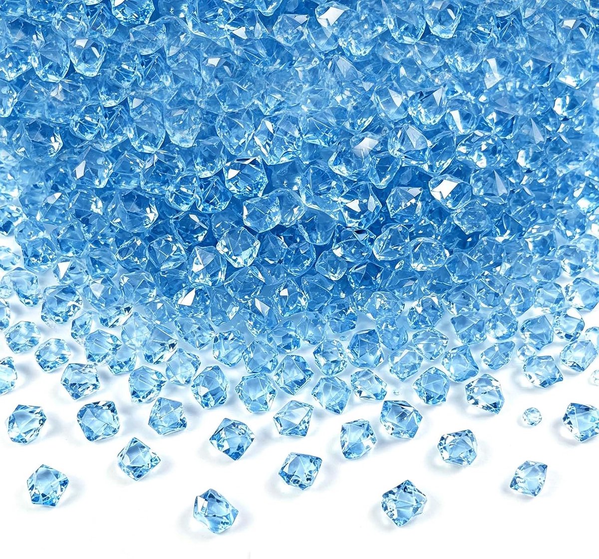 600 stuks lichtblauwe acryledelstenen (11-14 mm) - decoratieve stenen voor vazenvulling, schatzoeken, tafeldecoratie, bruiloft, feest