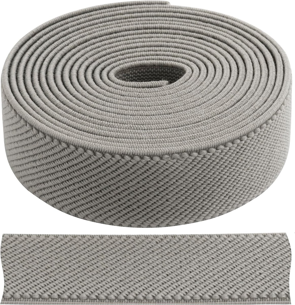 – C67354 – riemband/plat geweven elastiek 2 m voor bretels – breedte 25 mm – grijze kleur – broeken, kleding, korte artikelen, naaien, knutselen, kledingstof