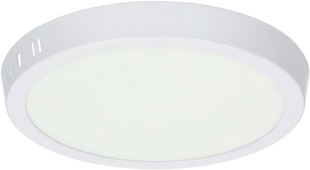 Led-plafondlamp, smal, rond, 18 W, 205 x 24 mm, wit, aluminium en pvc, modern, binnenverlichting, IP20, voor plafond en muur (1)