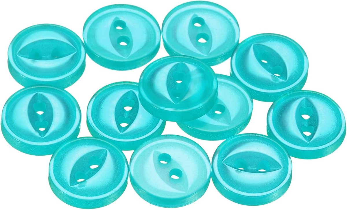 Knopen zeeblauw naaiknopen 10 mm ronde hars buttons 2-gaats kunststof knopen om te naaien, knutselknopen voor broeken, jurken, rokken, blouses, hemd, pak, jeans, doe-het-zelf