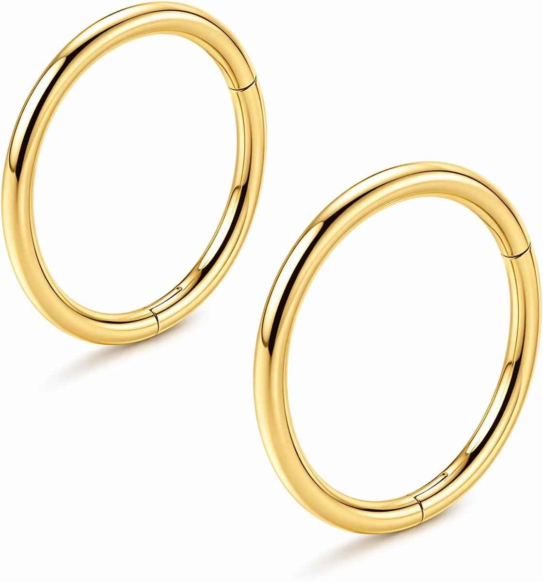2 stuks gouden neuspiercings ring (goud 1,6 x 14 mm)