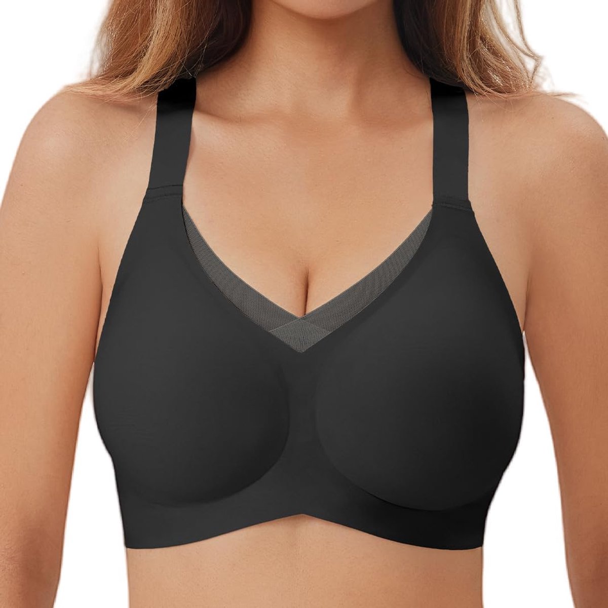 Beha voor dames, zonder beugel, bralette, naadloos, push-up-vulling, comfortabel, met superzachte bekleding