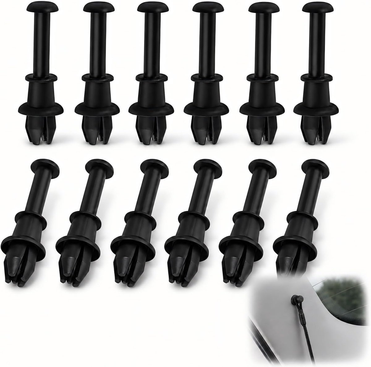12 stuks hoedrekclips auto, kofferbakafdekking, bevestigingsgordelclips, koordclip, knoophouder, hoedplankhouder, haakbevestiging, geschikt voor vergelijkingsnummer 1M6867574A