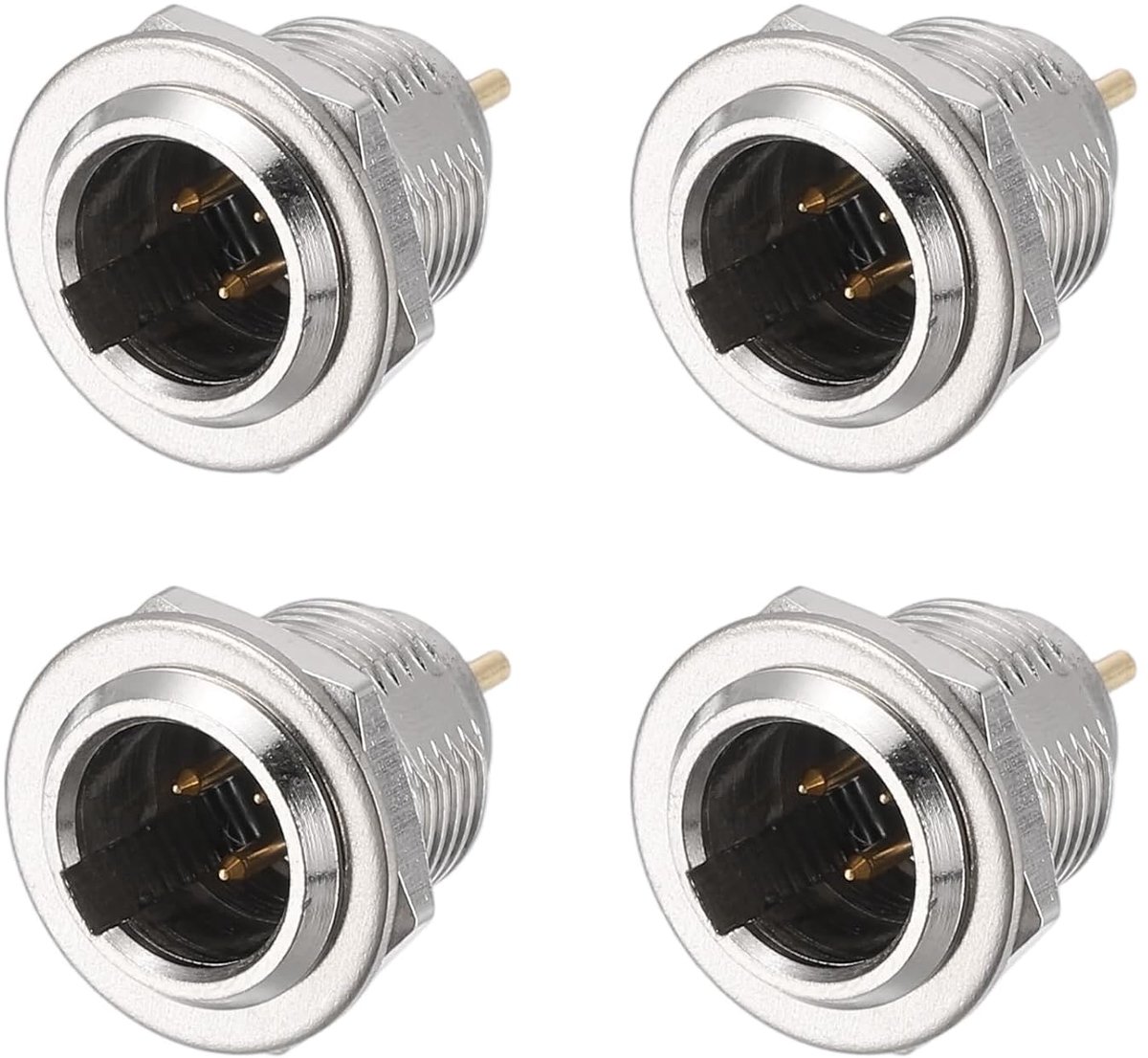 4 stuks 3-pins mannelijke Mini XLR stekker Mini XLR Panel Mount vrouwelijke stekker voor microfoon audio stekker zilver