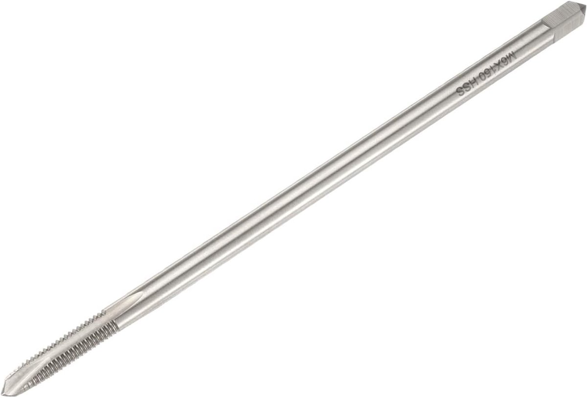 Schroefdraadboor met metrische spiraalpunt, M6 x 1 H2, extra lang draadsnijgereedschap 150 mm (6 inch), sneldraaistaal