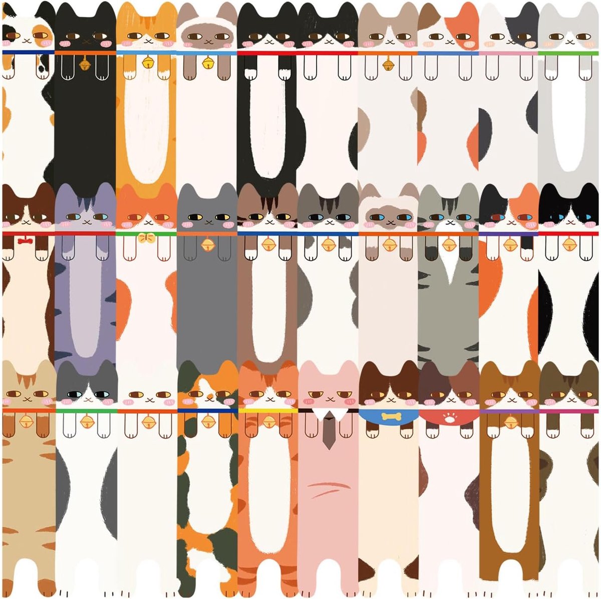 30-delig leeswijzer set met kattenmotieven, schattige papieren bladwijzers voor kinderen en studenten, dubbelzijdige boekleggers voor docenten en vrouwen