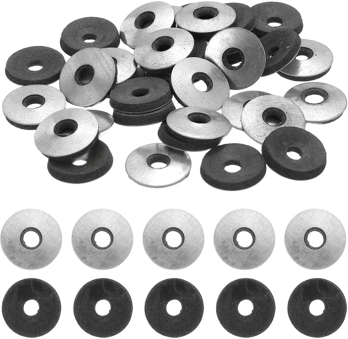 220 stuks EPDM koolstofstalen afdichtingen, # 10 x 5/8" neopreen schokdempingsschijven voor machineschroeven (M4,8x16mm)